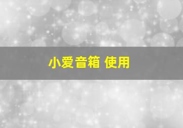 小爱音箱 使用